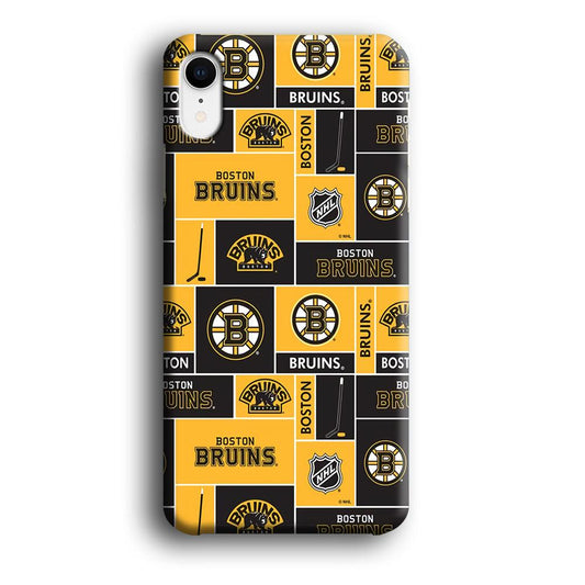 Hockey Boston Bruins NHL 001 iPhone XR Case-Plastic / Full Wrap (3D Case)-Xtracase