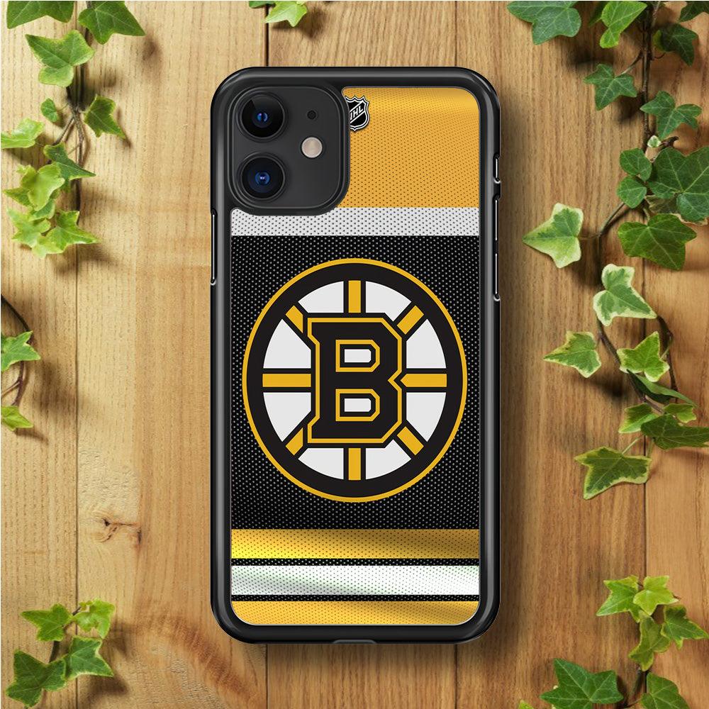 Hockey Boston Bruins NHL 002 iPhone 11 Case-Rubber / Black (2D Case)-Xtracase
