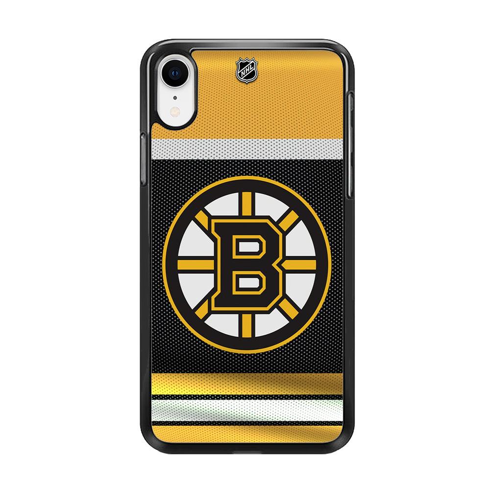 Hockey Boston Bruins NHL 002 iPhone XR Case-Rubber / Black (2D Case)-Xtracase