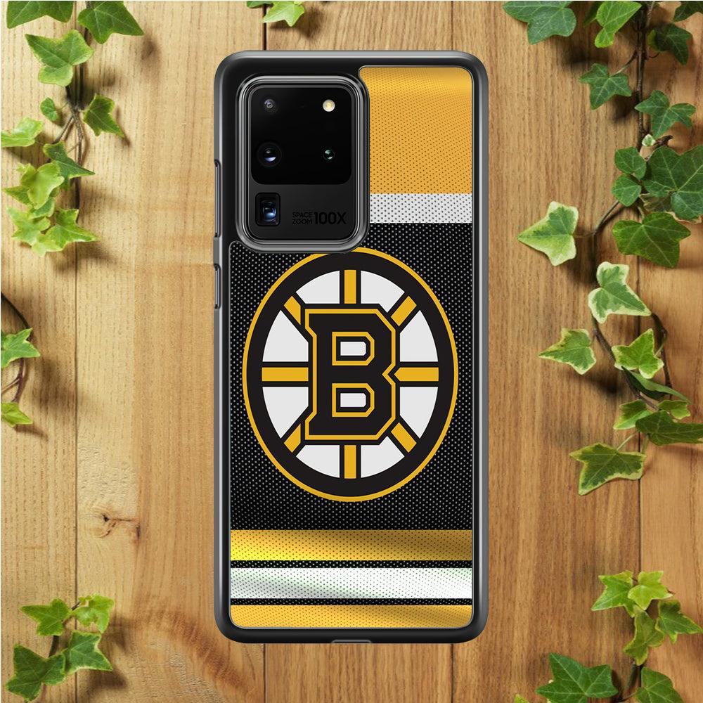 Hockey Boston Bruins NHL 002 Samsung Galaxy S20 Ultra Case-Rubber / Black (2D Case)-Xtracase