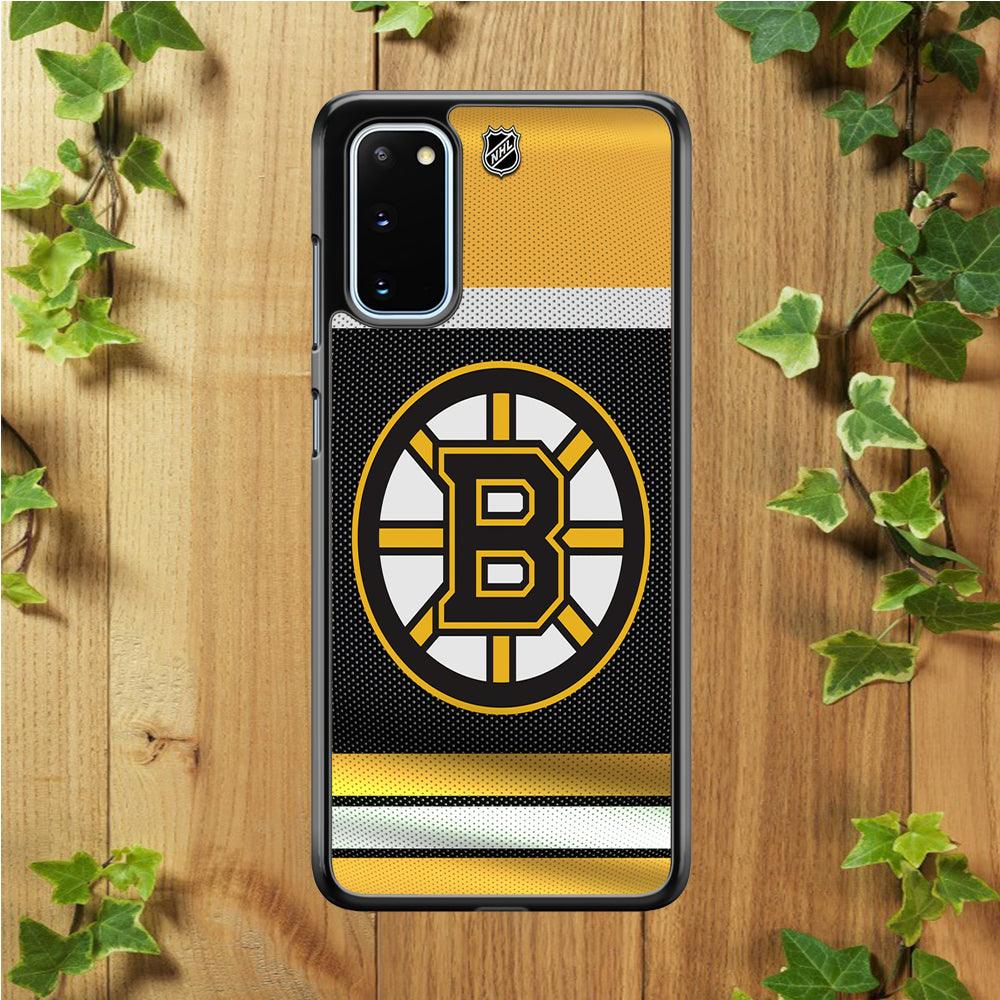 Hockey Boston Bruins NHL 002 Samsung Galaxy S20 Case-Rubber / Black (2D Case)-Xtracase