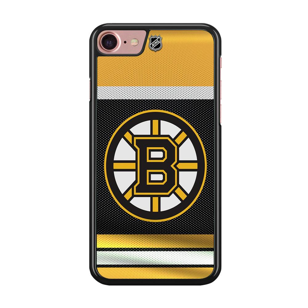 Hockey Boston Bruins NHL 002 iPhone 8 Case-Rubber / Black (2D Case)-Xtracase
