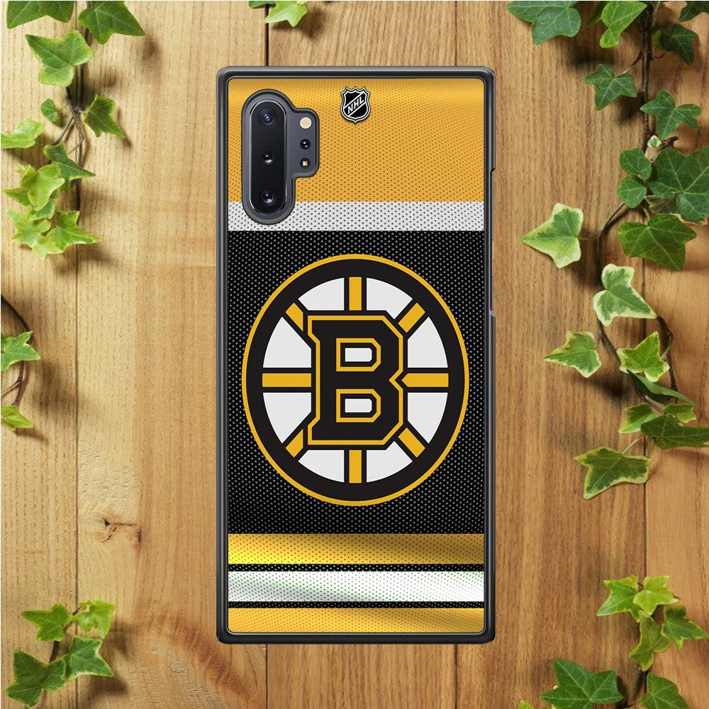 Hockey Boston Bruins NHL 002 Samsung Galaxy Note 10 Plus Case-Rubber / Black (2D Case)-Xtracase