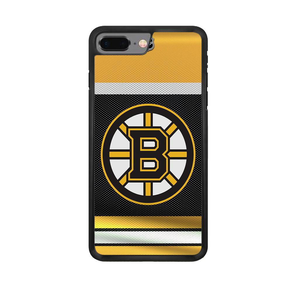 Hockey Boston Bruins NHL 002 iPhone 8 Plus Case-Rubber / Black (2D Case)-Xtracase