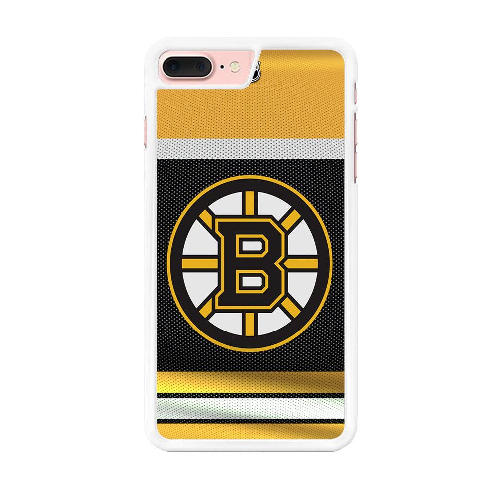 Hockey Boston Bruins NHL 002 iPhone 8 Plus Case-Rubber / White (2D Case)-Xtracase