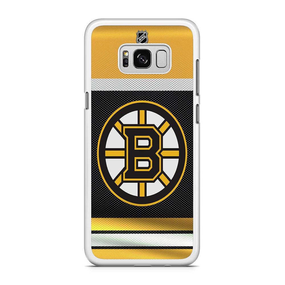 Hockey Boston Bruins NHL 002 Samsung Galaxy S8 Case-Rubber / White (2D Case)-Xtracase