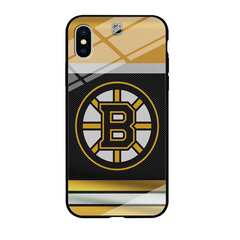 Hockey Boston Bruins NHL 002 iPhone X Case-Tempered Glass Case-Xtracase