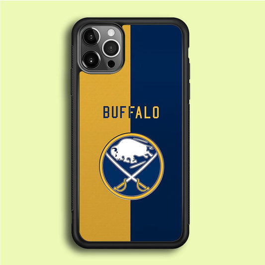 Hockey Buffalo Sabres NHL 001 iPhone 12 Pro Case-Rubber / Black (2D Case)-Xtracase