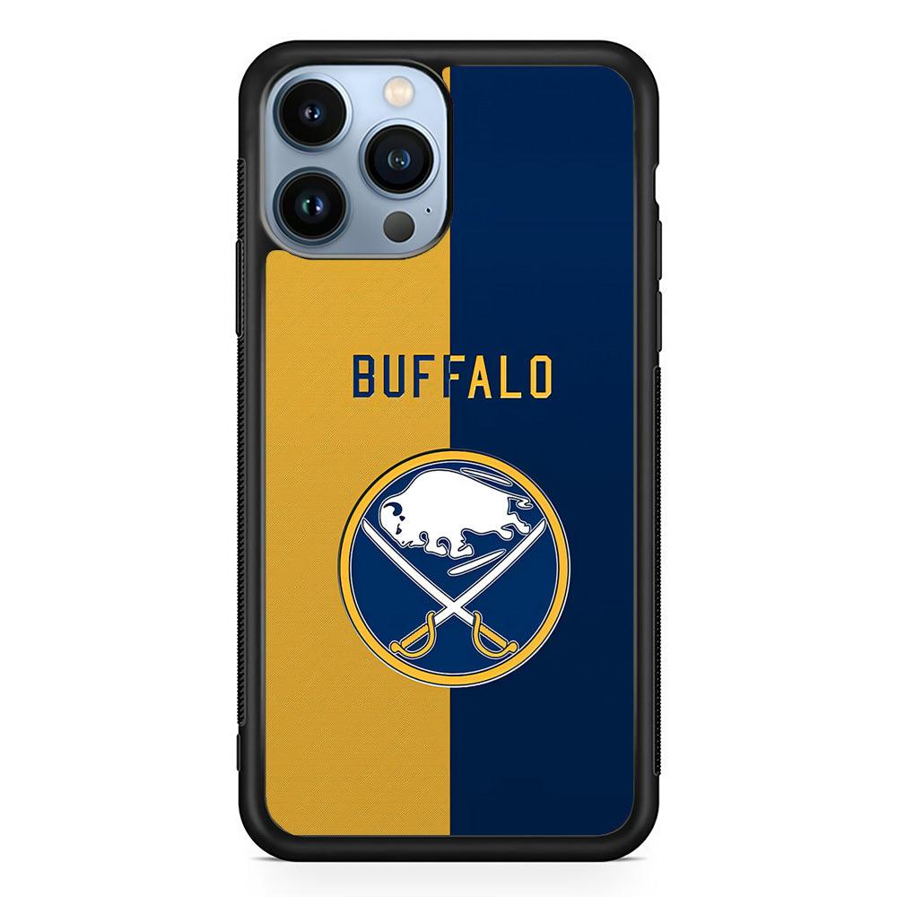 Hockey Buffalo Sabres NHL 001 iPhone 13 Pro Case-Rubber / Black (2D Case)-Xtracase