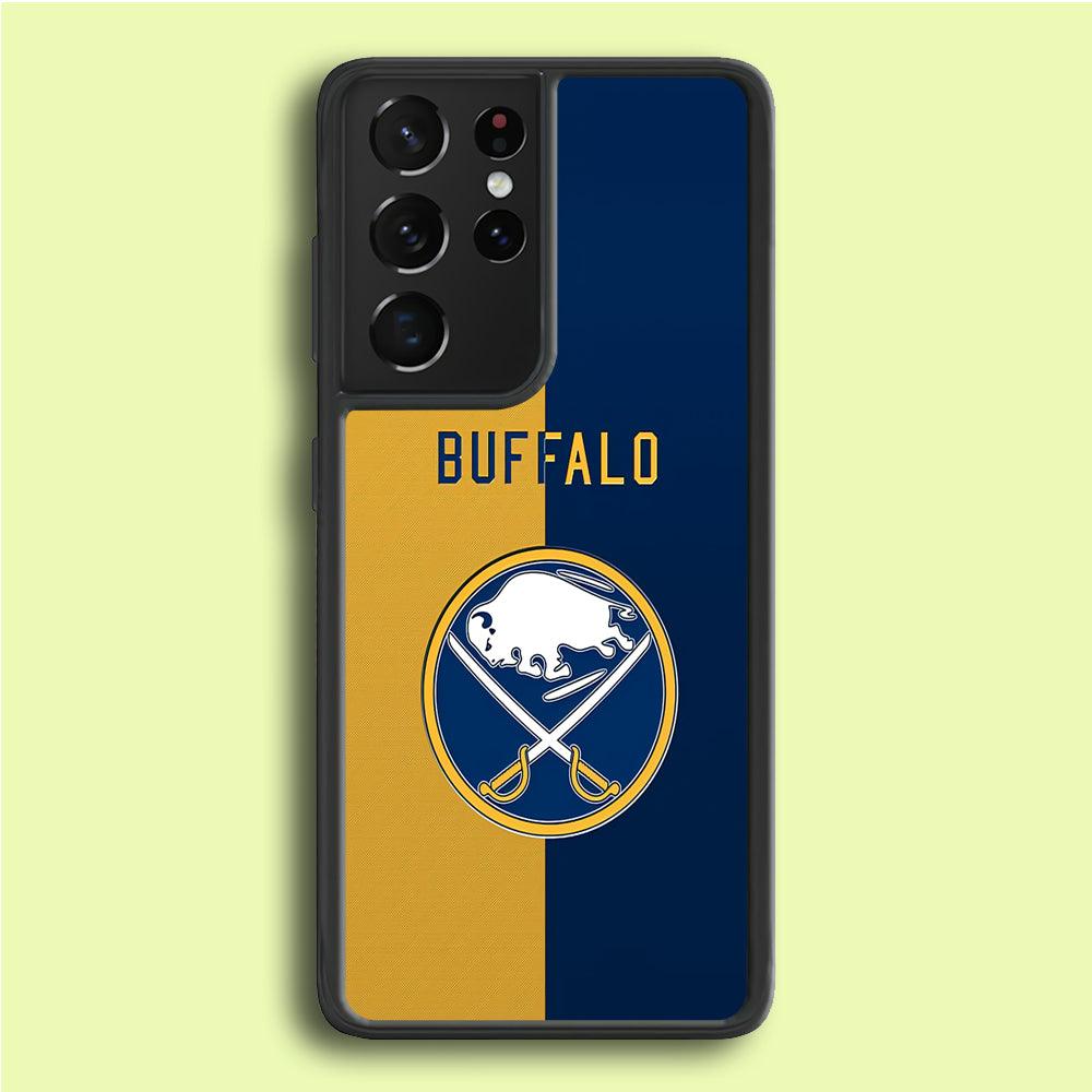 Hockey Buffalo Sabres NHL 001 Samsung Galaxy S21 Ultra Case-Rubber / Black (2D Case)-Xtracase