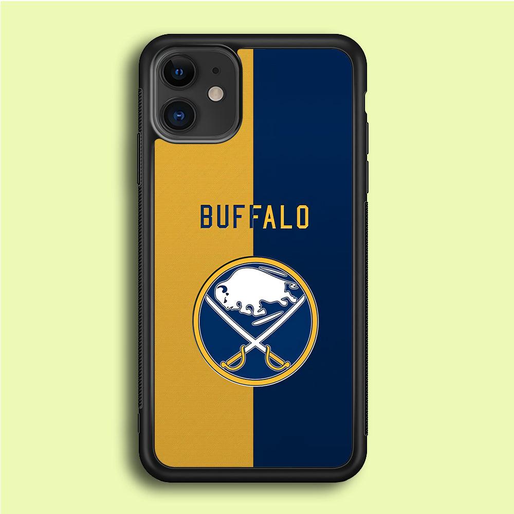 Hockey Buffalo Sabres NHL 001 iPhone 12 Mini Case-Rubber / Black (2D Case)-Xtracase