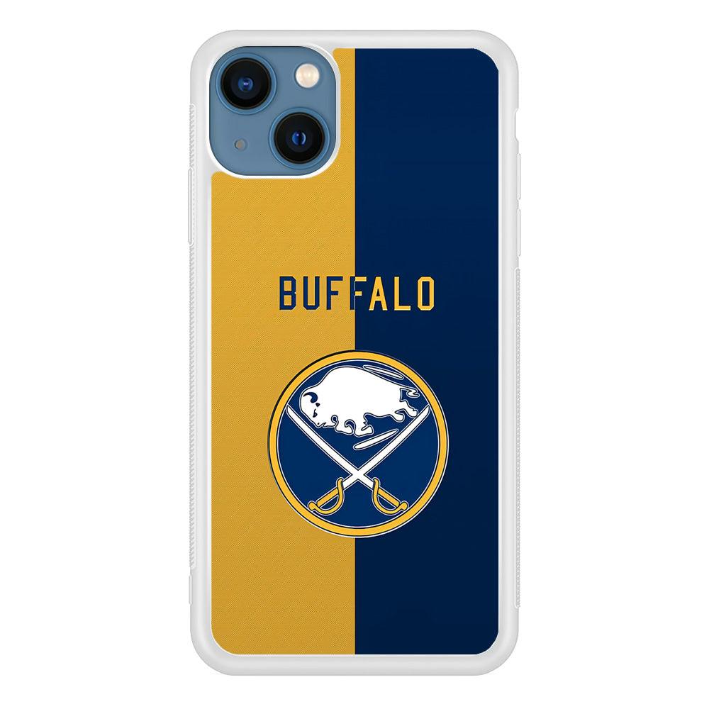 Hockey Buffalo Sabres NHL 001 iPhone 13 Mini Case-Rubber / White (2D Case)-Xtracase