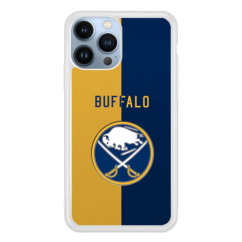 Hockey Buffalo Sabres NHL 001 iPhone 13 Pro Case-Rubber / White (2D Case)-Xtracase