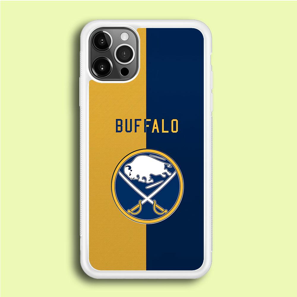 Hockey Buffalo Sabres NHL 001 iPhone 12 Pro Case-Rubber / White (2D Case)-Xtracase