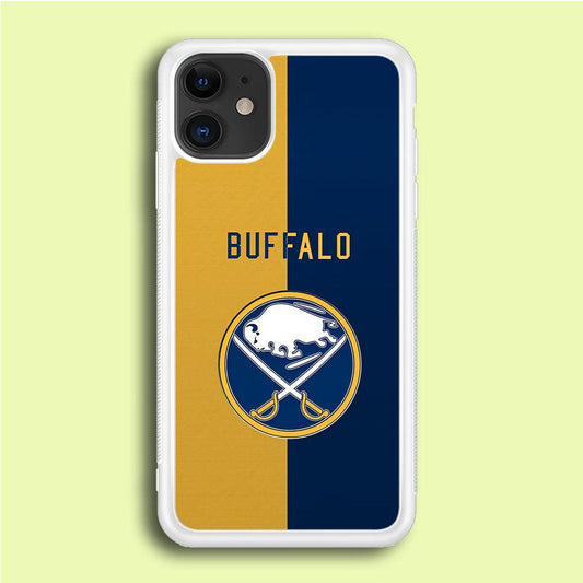 Hockey Buffalo Sabres NHL 001 iPhone 12 Mini Case-Rubber / White (2D Case)-Xtracase