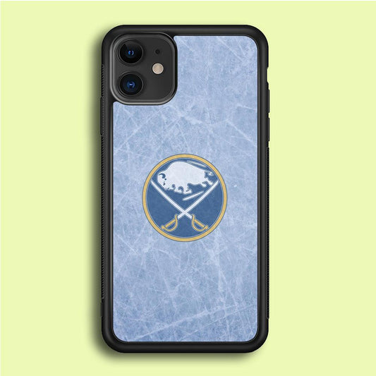 Hockey Buffalo Sabres NHL 002 iPhone 12 Mini Case-Rubber / Black (2D Case)-Xtracase