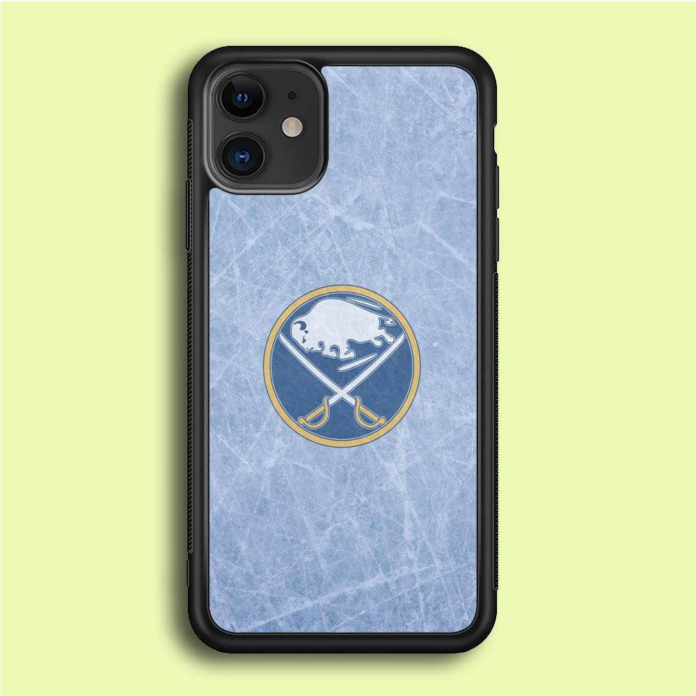Hockey Buffalo Sabres NHL 002 iPhone 12 Case-Rubber / Black (2D Case)-Xtracase