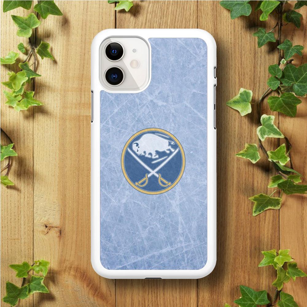 Hockey Buffalo Sabres NHL 002 iPhone 11 Case-Rubber / White (2D Case)-Xtracase