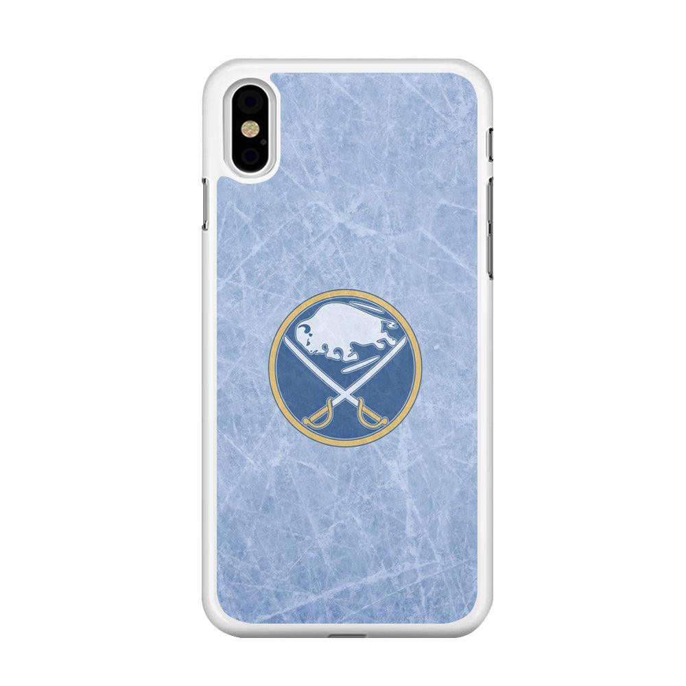 Hockey Buffalo Sabres NHL 002 iPhone Xs Max Case-Rubber / White (2D Case)-Xtracase