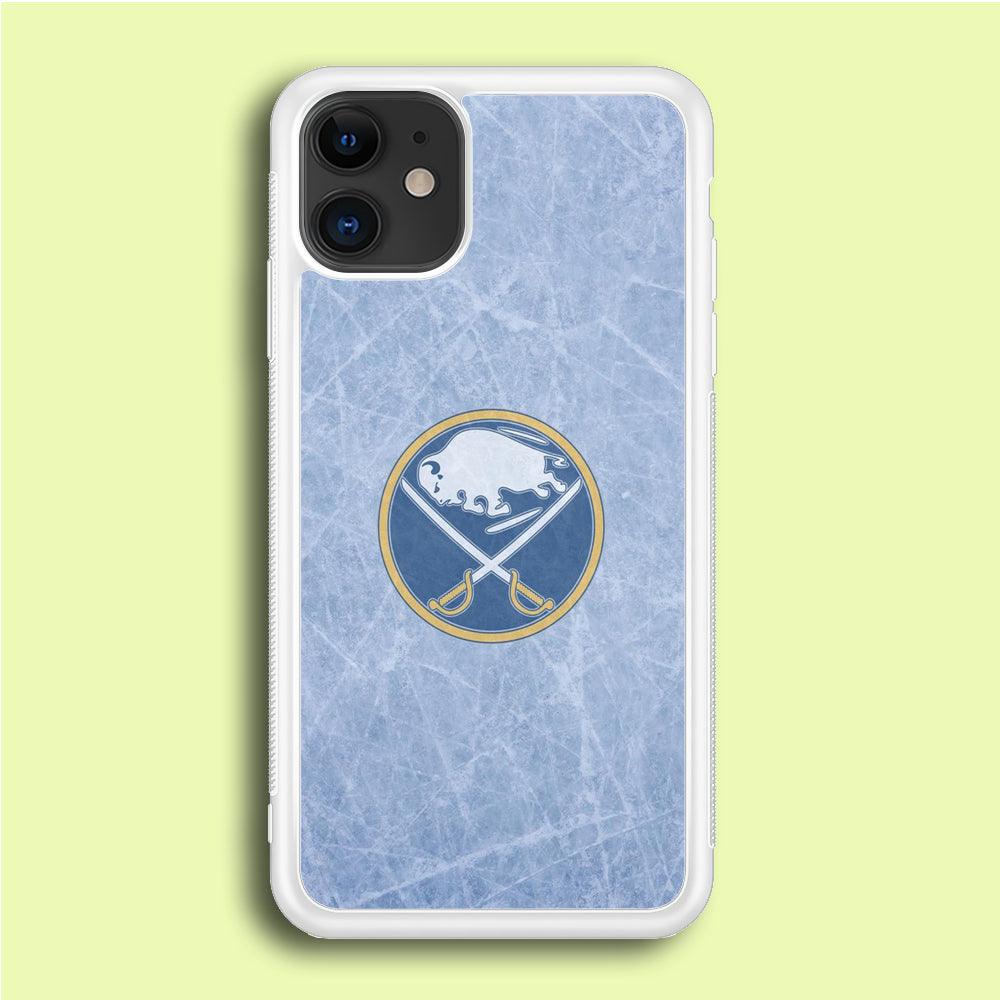 Hockey Buffalo Sabres NHL 002 iPhone 12 Mini Case-Rubber / White (2D Case)-Xtracase