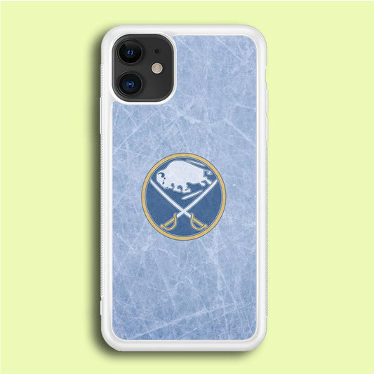 Hockey Buffalo Sabres NHL 002 iPhone 12 Case-Rubber / White (2D Case)-Xtracase