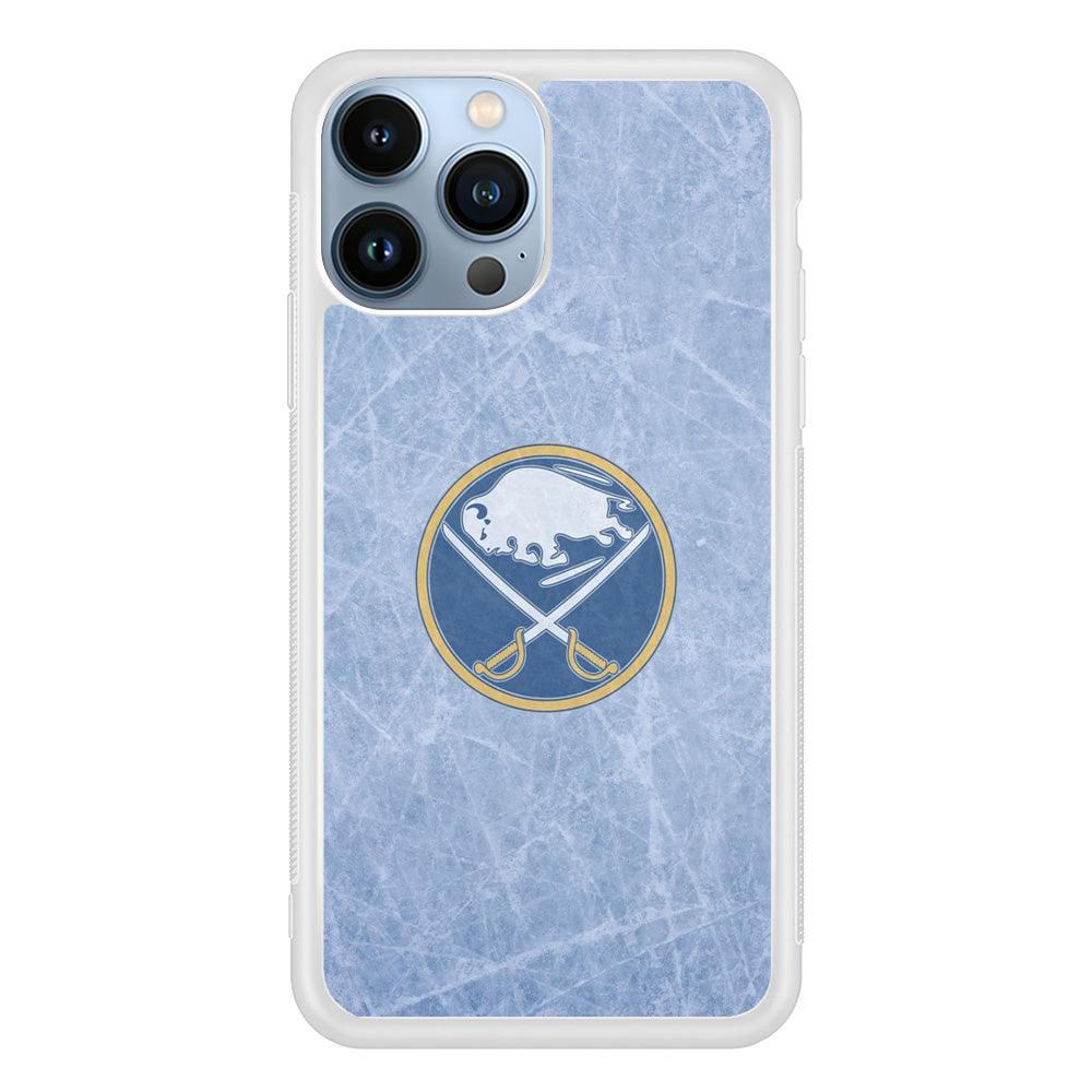 Hockey Buffalo Sabres NHL 002 iPhone 13 Pro Max Case-Rubber / White (2D Case)-Xtracase