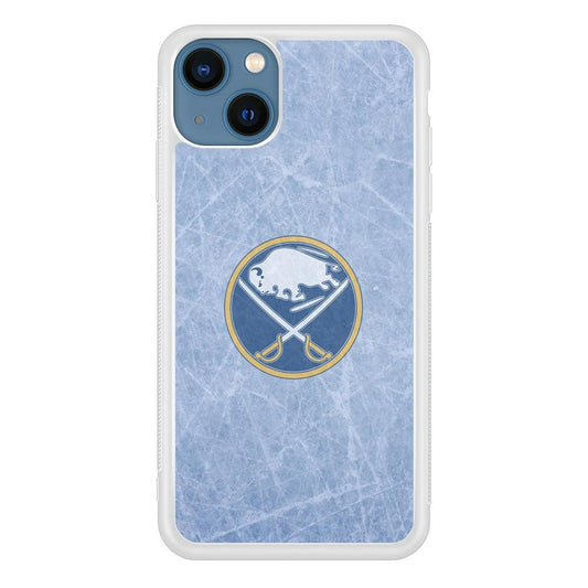 Hockey Buffalo Sabres NHL 002 iPhone 13 Mini Case-Rubber / White (2D Case)-Xtracase