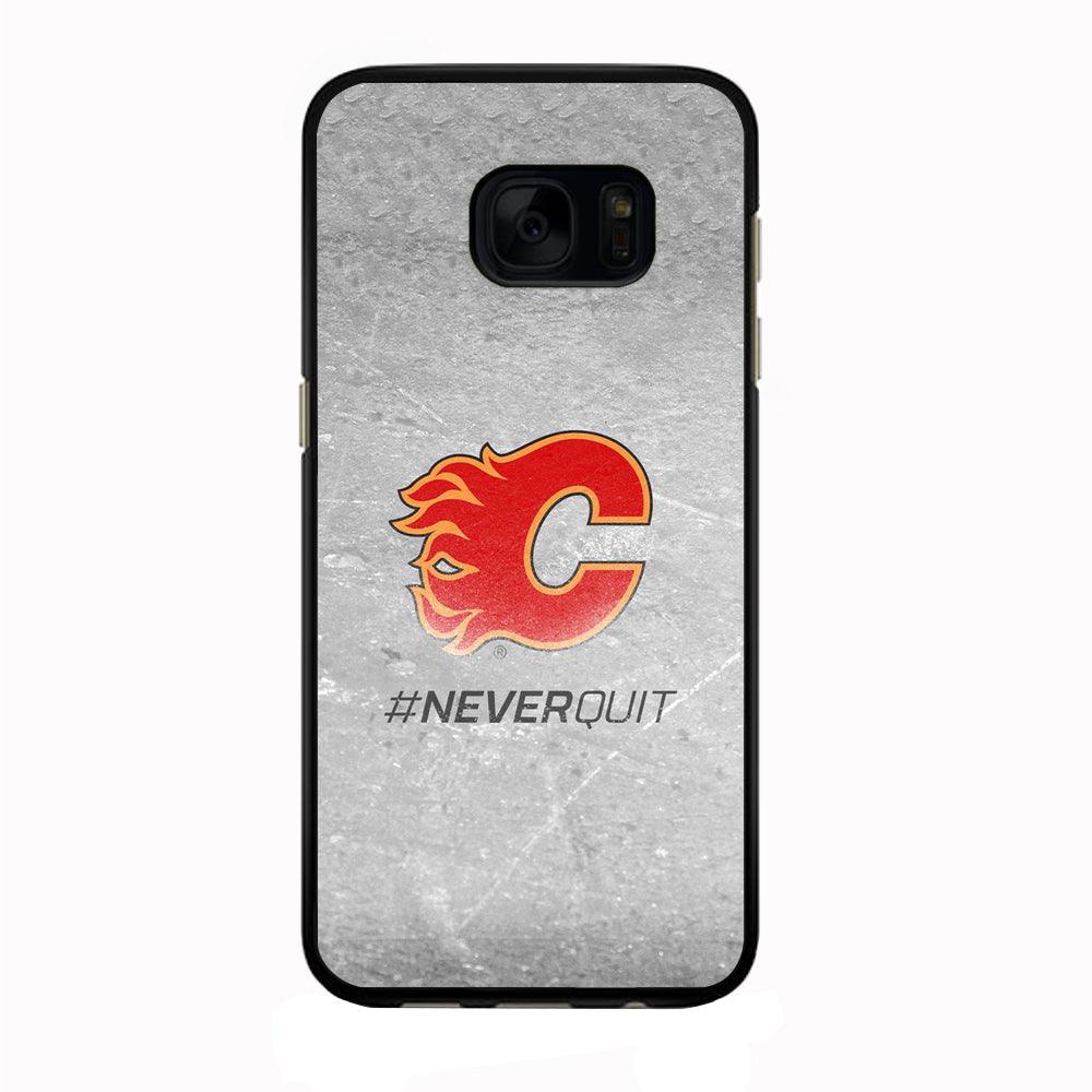 Hockey Calgary Flames NHL 001 Samsung Galaxy S7 Edge Case-Rubber / Black (2D Case)-Xtracase