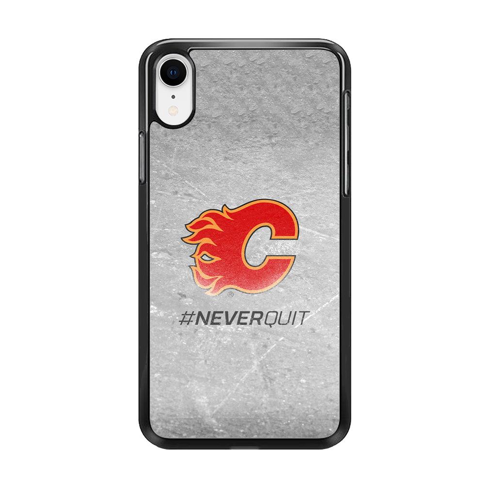 Hockey Calgary Flames NHL 001 iPhone XR Case-Rubber / Black (2D Case)-Xtracase