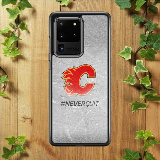 Hockey Calgary Flames NHL 001 Samsung Galaxy S20 Ultra Case-Rubber / Black (2D Case)-Xtracase