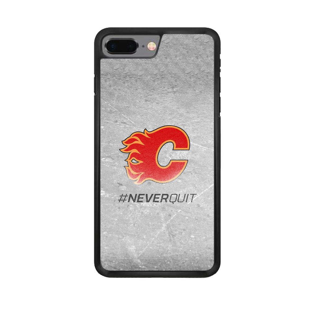 Hockey Calgary Flames NHL 001 iPhone 7 Plus Case-Rubber / Black (2D Case)-Xtracase