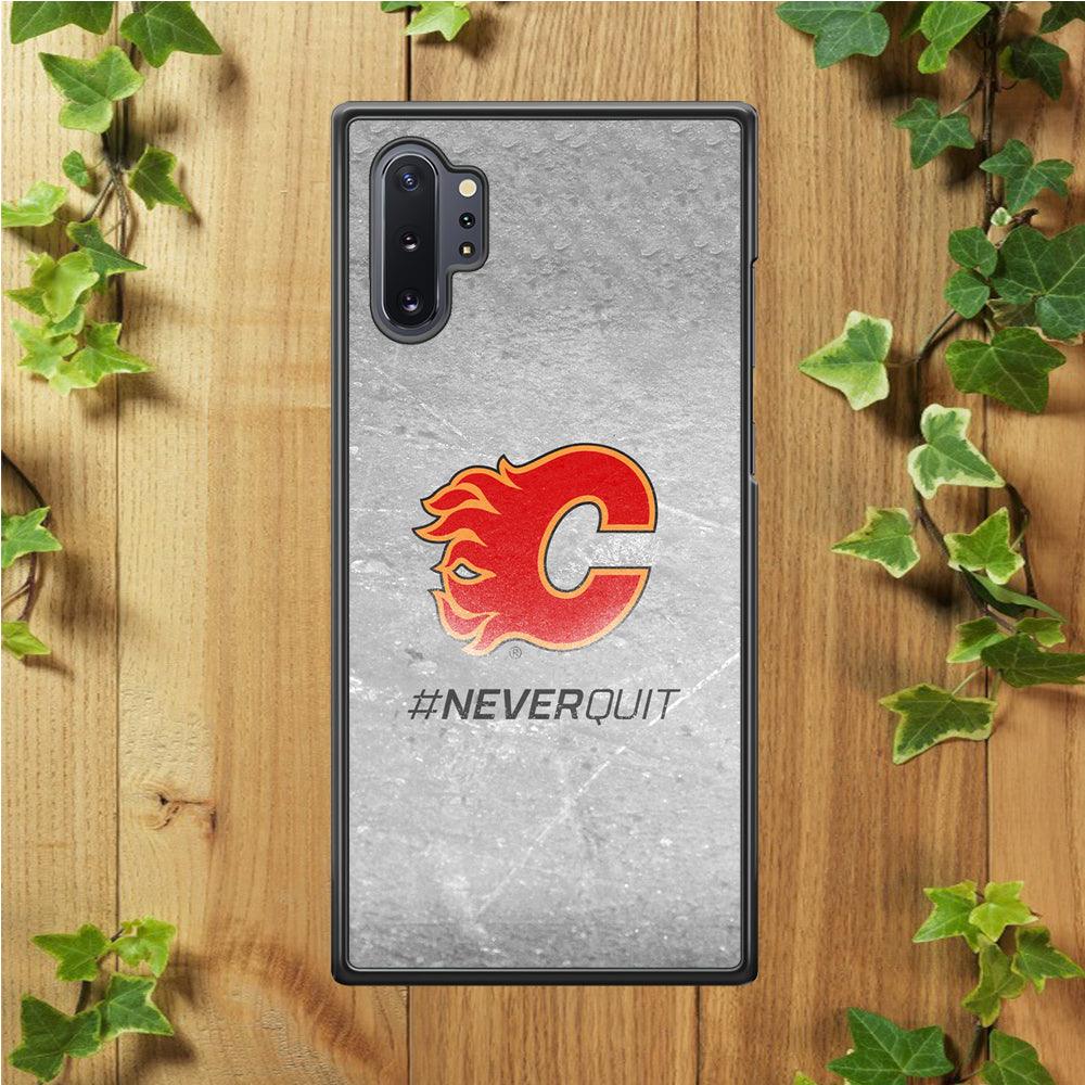 Hockey Calgary Flames NHL 001 Samsung Galaxy Note 10 Plus Case-Rubber / Black (2D Case)-Xtracase