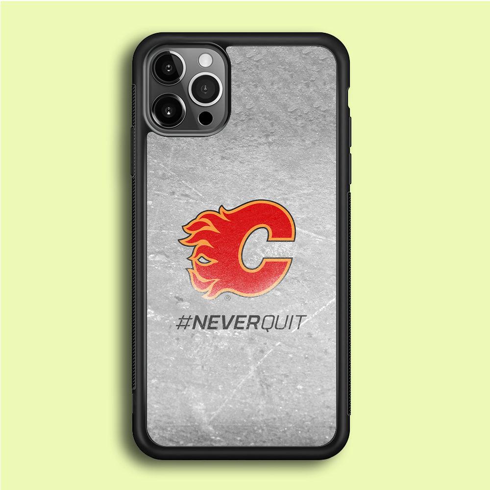 Hockey Calgary Flames NHL 001 iPhone 12 Pro Case-Rubber / Black (2D Case)-Xtracase