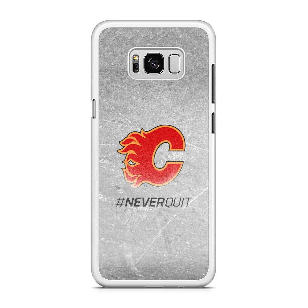 Hockey Calgary Flames NHL 001 Samsung Galaxy S8 Case-Rubber / White (2D Case)-Xtracase