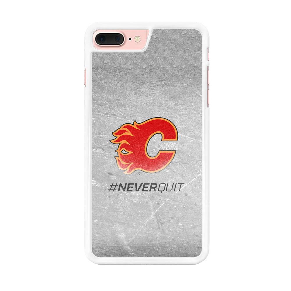 Hockey Calgary Flames NHL 001 iPhone 7 Plus Case-Rubber / White (2D Case)-Xtracase