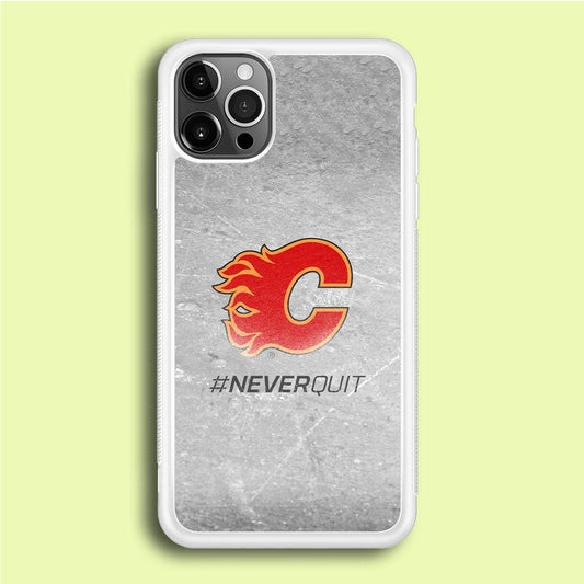 Hockey Calgary Flames NHL 001 iPhone 12 Pro Case-Rubber / White (2D Case)-Xtracase