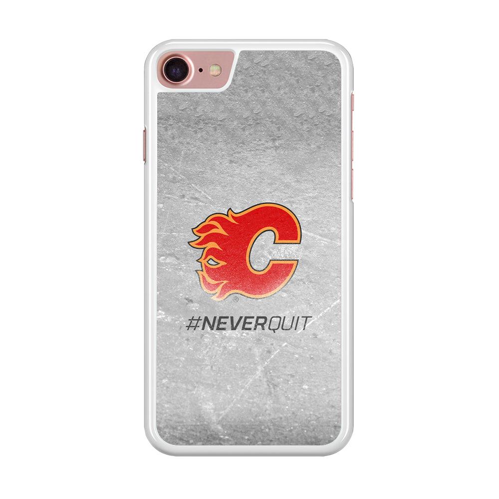 Hockey Calgary Flames NHL 001 iPhone SE 2020 Case-Rubber / White (2D Case)-Xtracase