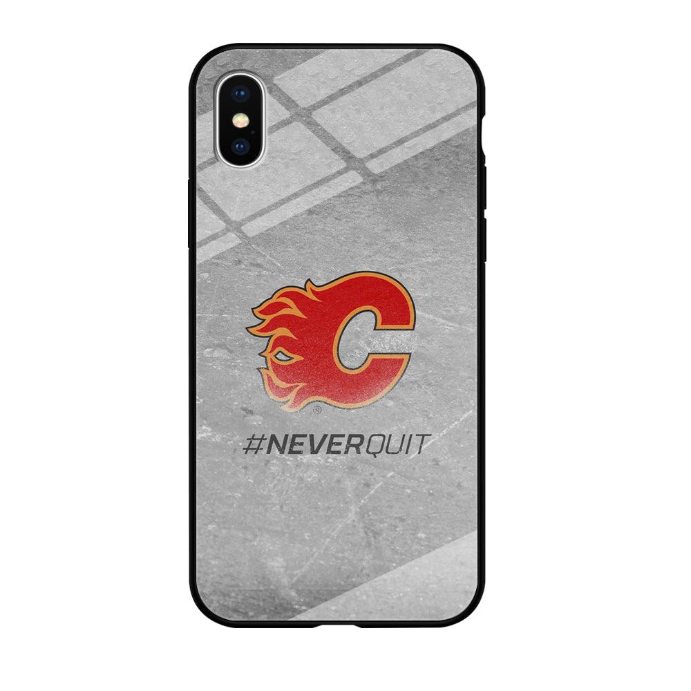 Hockey Calgary Flames NHL 001 iPhone X Case-Tempered Glass Case-Xtracase