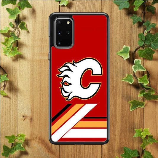 Hockey Calgary Flames NHL 002 Samsung Galaxy S20 Plus Case-Rubber / Black (2D Case)-Xtracase