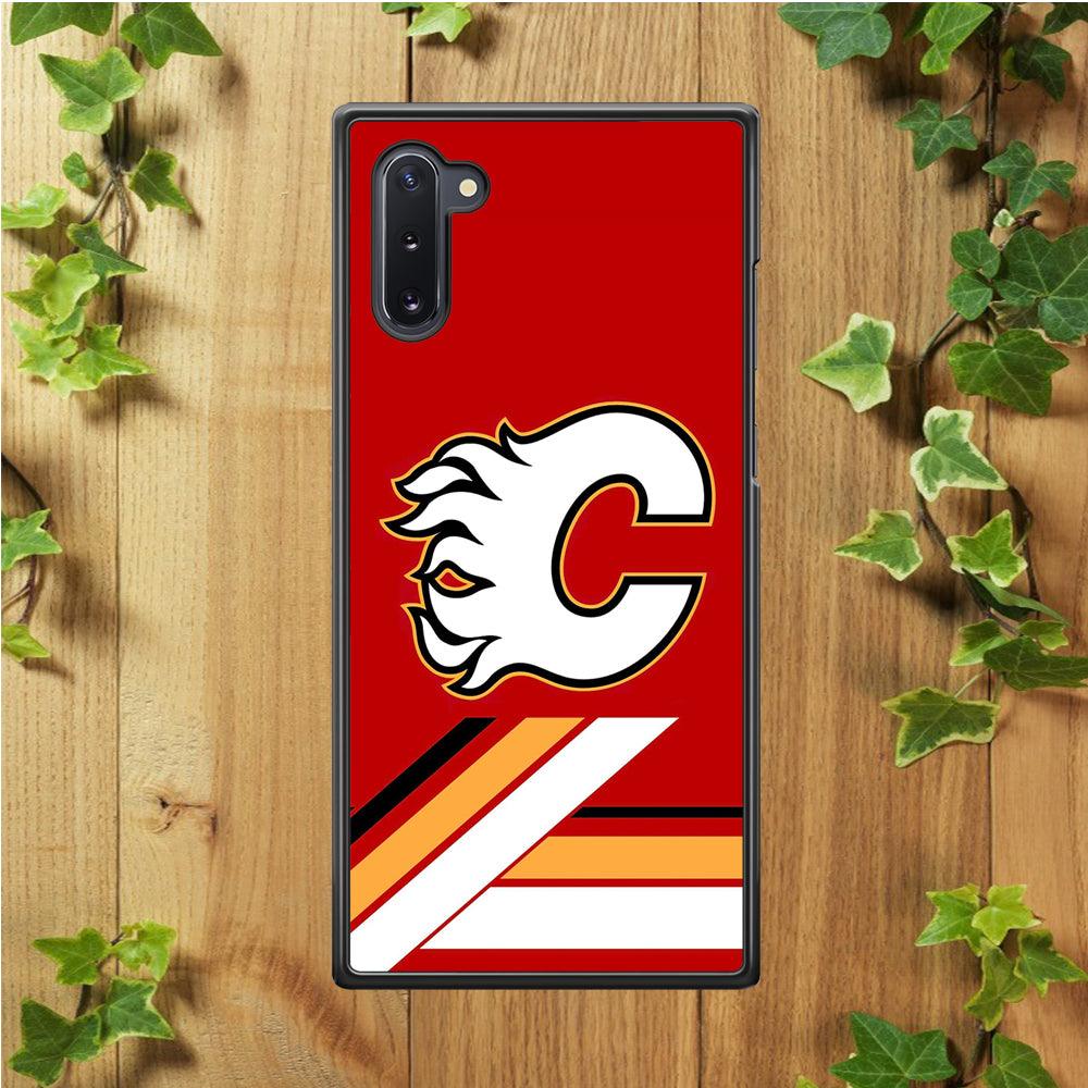 Hockey Calgary Flames NHL 002 Samsung Galaxy Note 10 Case-Rubber / Black (2D Case)-Xtracase