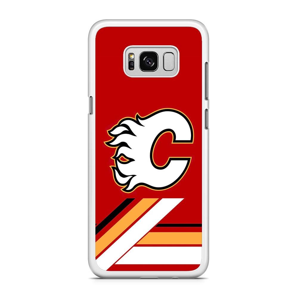 Hockey Calgary Flames NHL 002 Samsung Galaxy S8 Case-Rubber / White (2D Case)-Xtracase