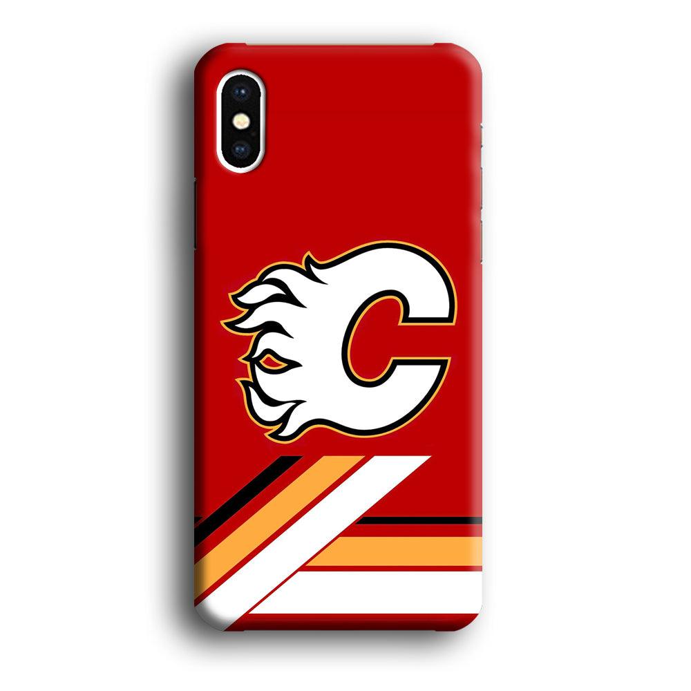Hockey Calgary Flames NHL 002 iPhone X Case-Plastic / Full Wrap (3D Case)-Xtracase