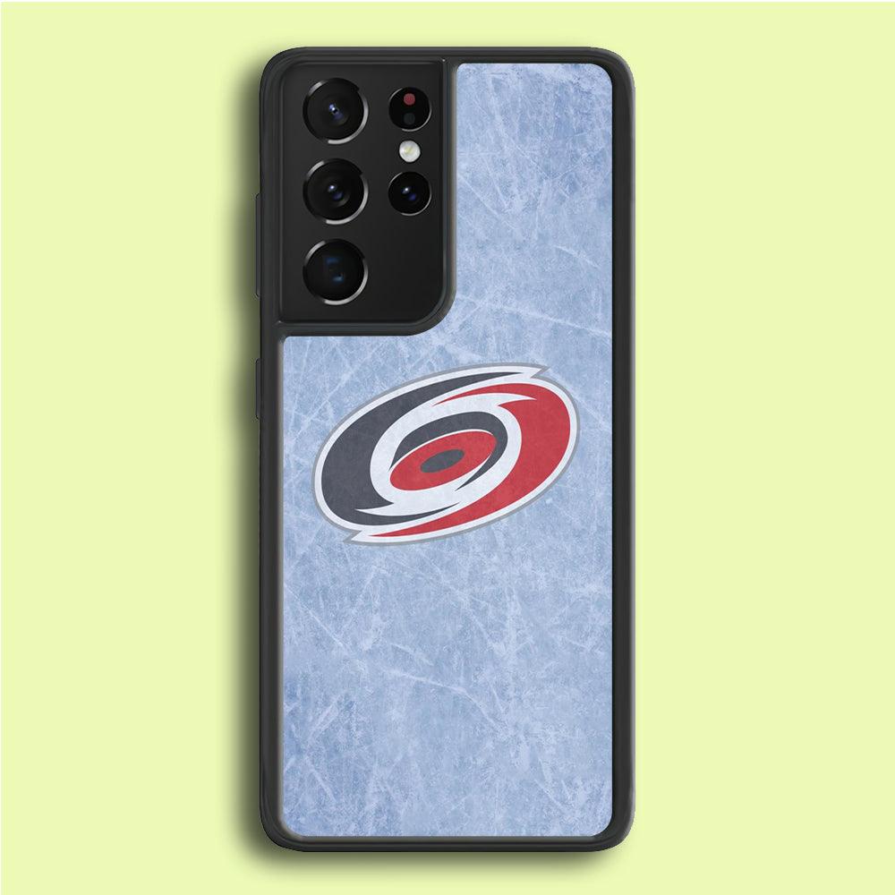 Hockey Carolina Hurricanes NHL 001 Samsung Galaxy S21 Ultra Case-Rubber / White (2D Case)-Xtracase