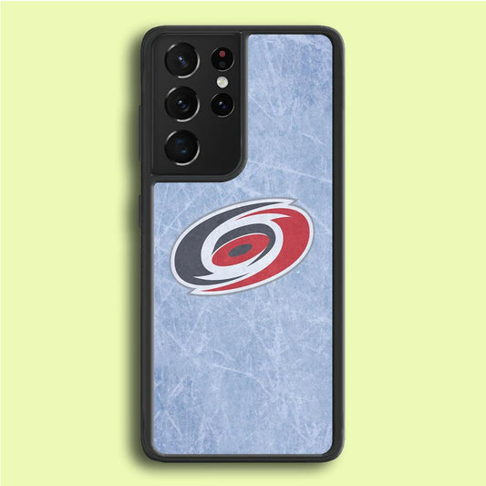 Hockey Carolina Hurricanes NHL 001 Samsung Galaxy S21 Ultra Case-Rubber / White (2D Case)-Xtracase