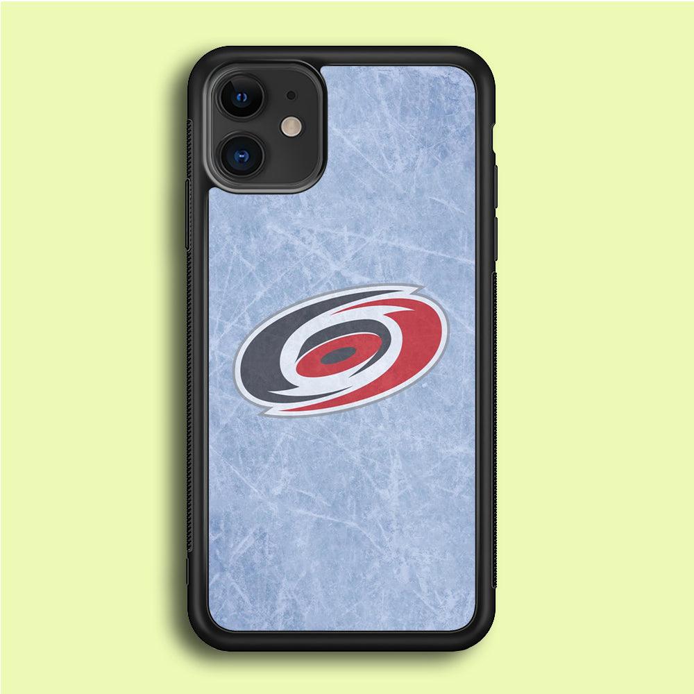 Hockey Carolina Hurricanes NHL 001 iPhone 12 Case-Rubber / Black (2D Case)-Xtracase