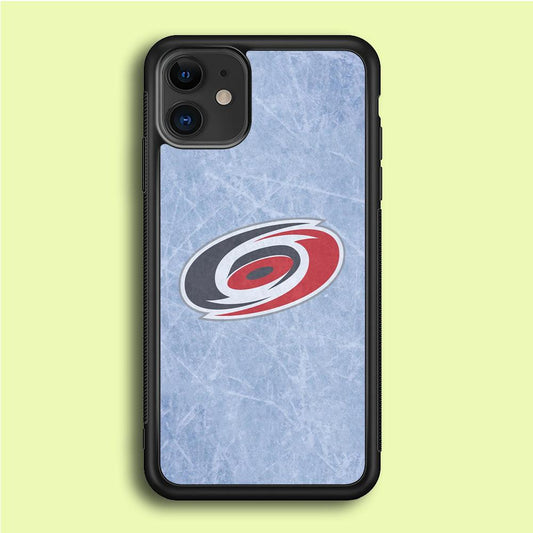 Hockey Carolina Hurricanes NHL 001 iPhone 12 Case-Rubber / Black (2D Case)-Xtracase