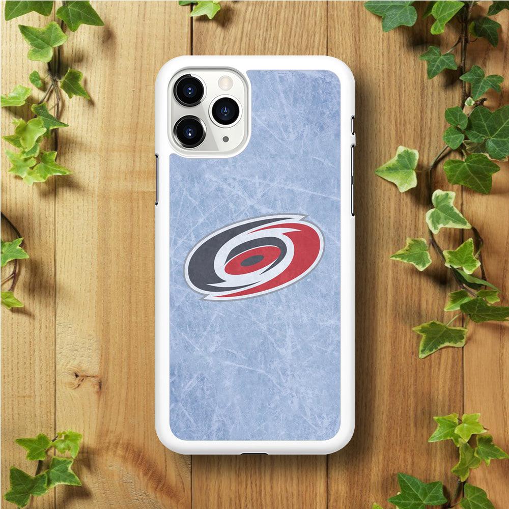 Hockey Carolina Hurricanes NHL 001 iPhone 11 Pro Max Case-Rubber / White (2D Case)-Xtracase
