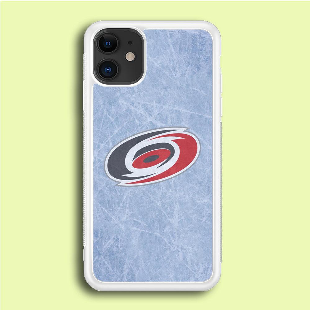 Hockey Carolina Hurricanes NHL 001 iPhone 12 Case-Rubber / White (2D Case)-Xtracase