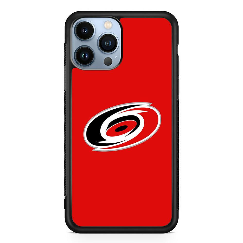 Hockey Carolina Hurricanes NHL 002 iPhone 13 Pro Max Case-Rubber / Black (2D Case)-Xtracase