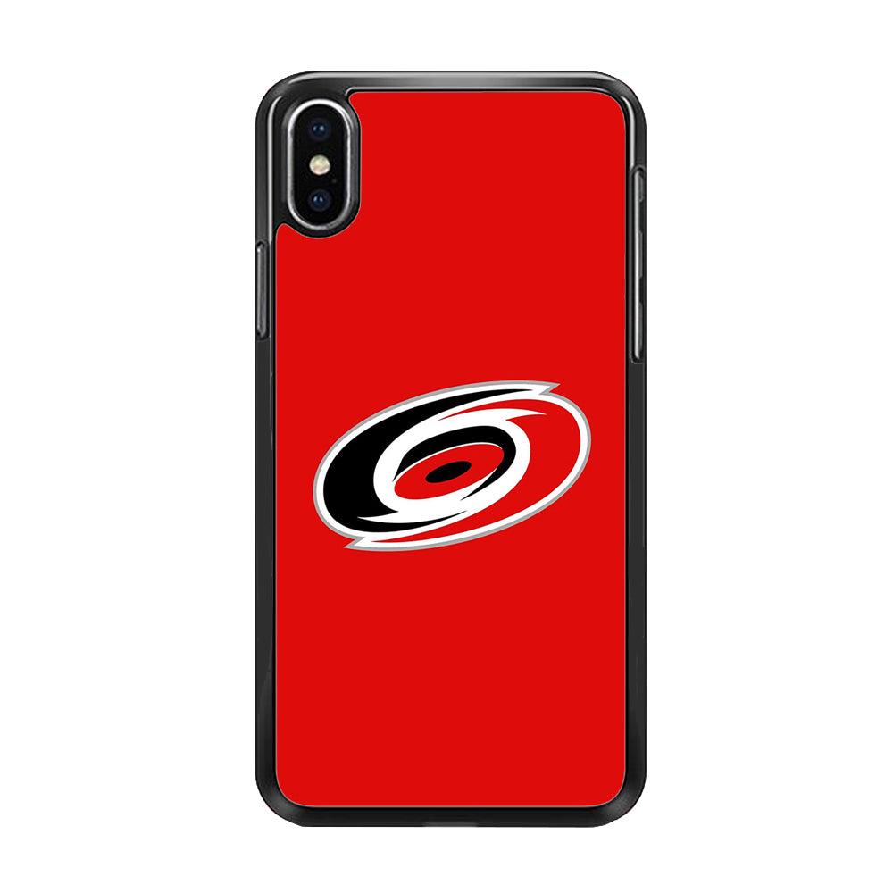 Hockey Carolina Hurricanes NHL 002 iPhone Xs Case-Rubber / Black (2D Case)-Xtracase